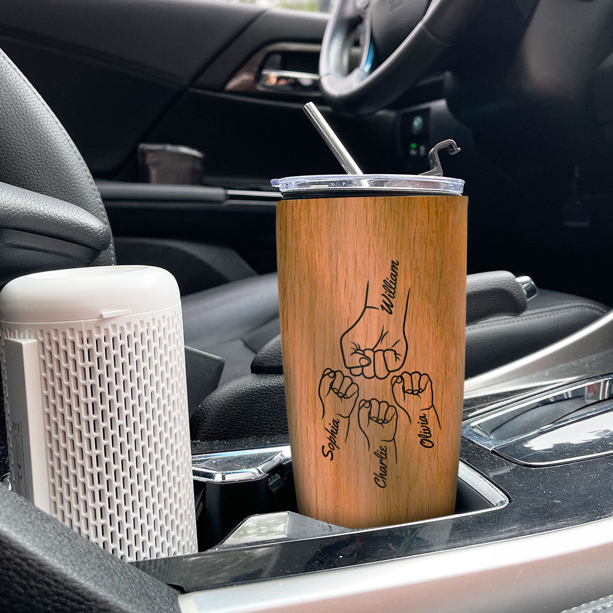 Best Dad Grandpa Papa Ever Nation Flag Fist Bumps Outline Personalized Tumbler
