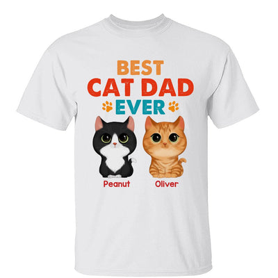 Watercolor Cute Cats Best Cat Dad Ever Retro Gift For Cat Dad Cat Lovers Personalized Shirt