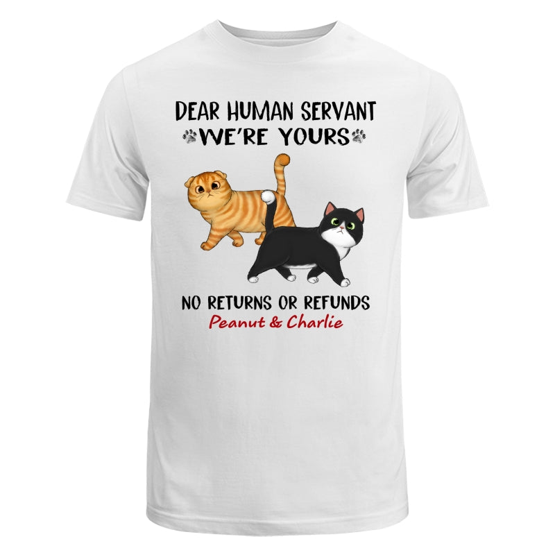 Dear Cat Dad Mom We‘re Yours Walking Fluffy Cat Personalized Shirt