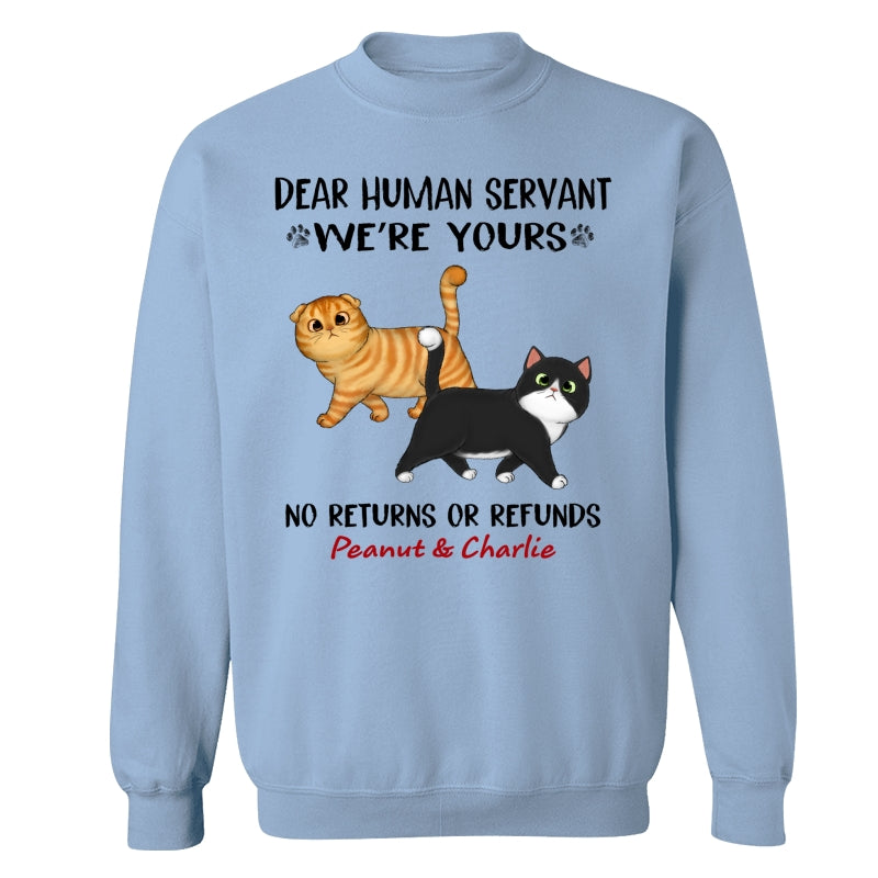 Dear Cat Dad Mom We‘re Yours Walking Fluffy Cat Personalized Shirt