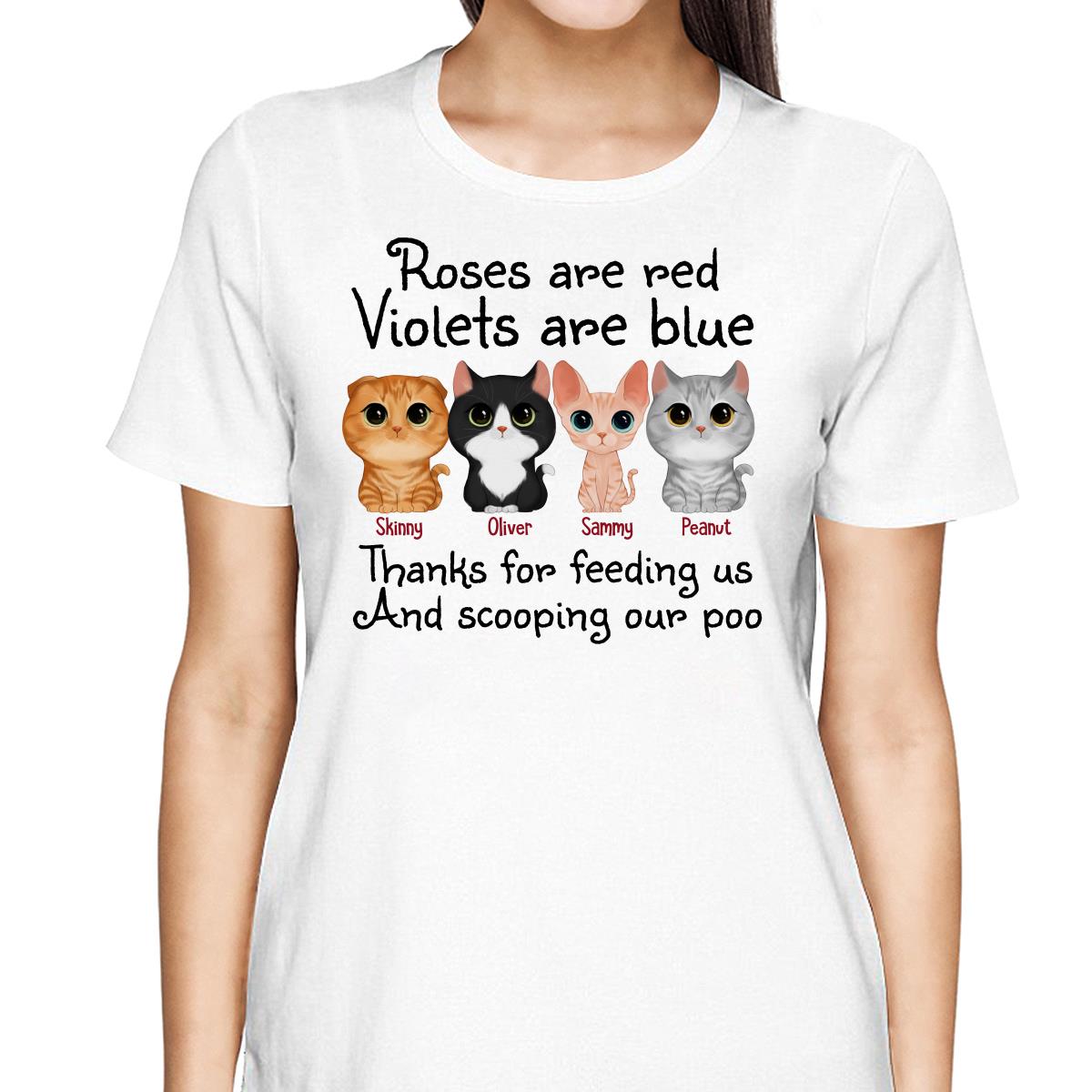 Thanks For Feeding Us Watercolor Cute Cats Personalized Shirt