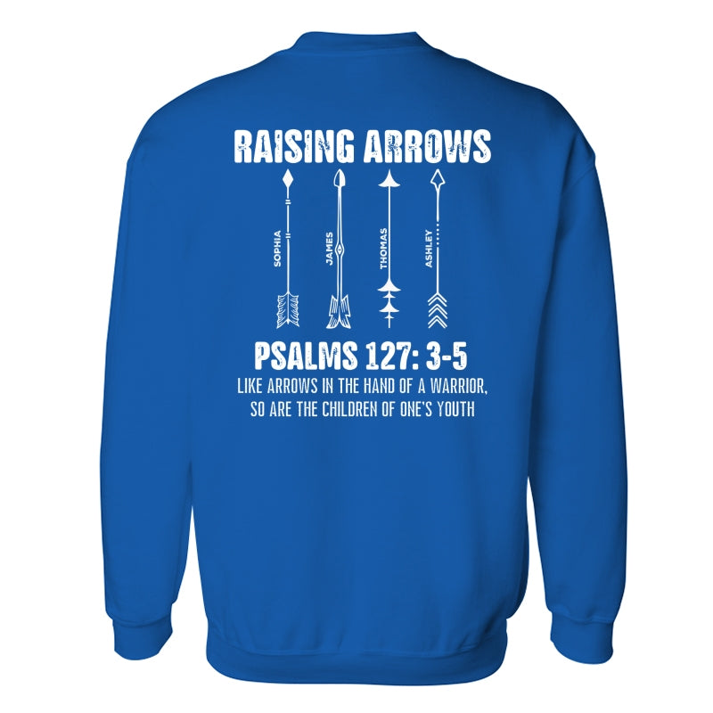 Raising Arrows Custom Kids Names - Personalized Shirt - Father's Day Gift For Christian Dad