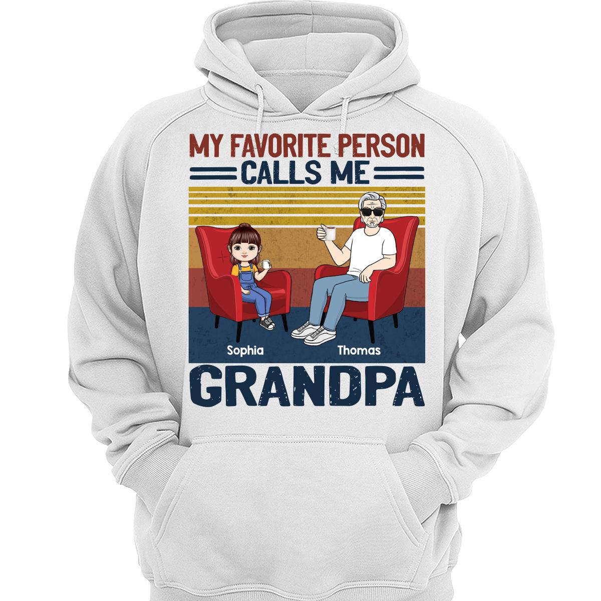 My Favorite People Call Me Dad Grandma Sitting Man Kids Personalized Shirt
