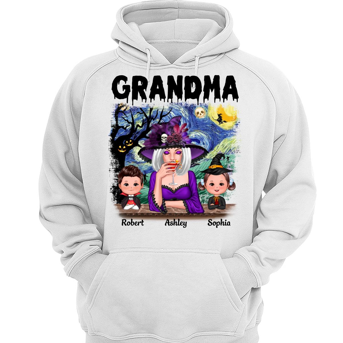Grandma Mom Kids Scary Night Halloween Personalized Shirt