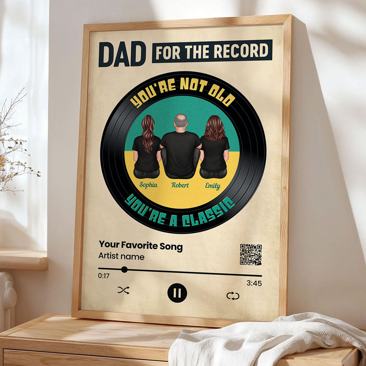 Retro Dad For The Record You're Not Old You Are A Classic Personalized Poster, Gift For Dad