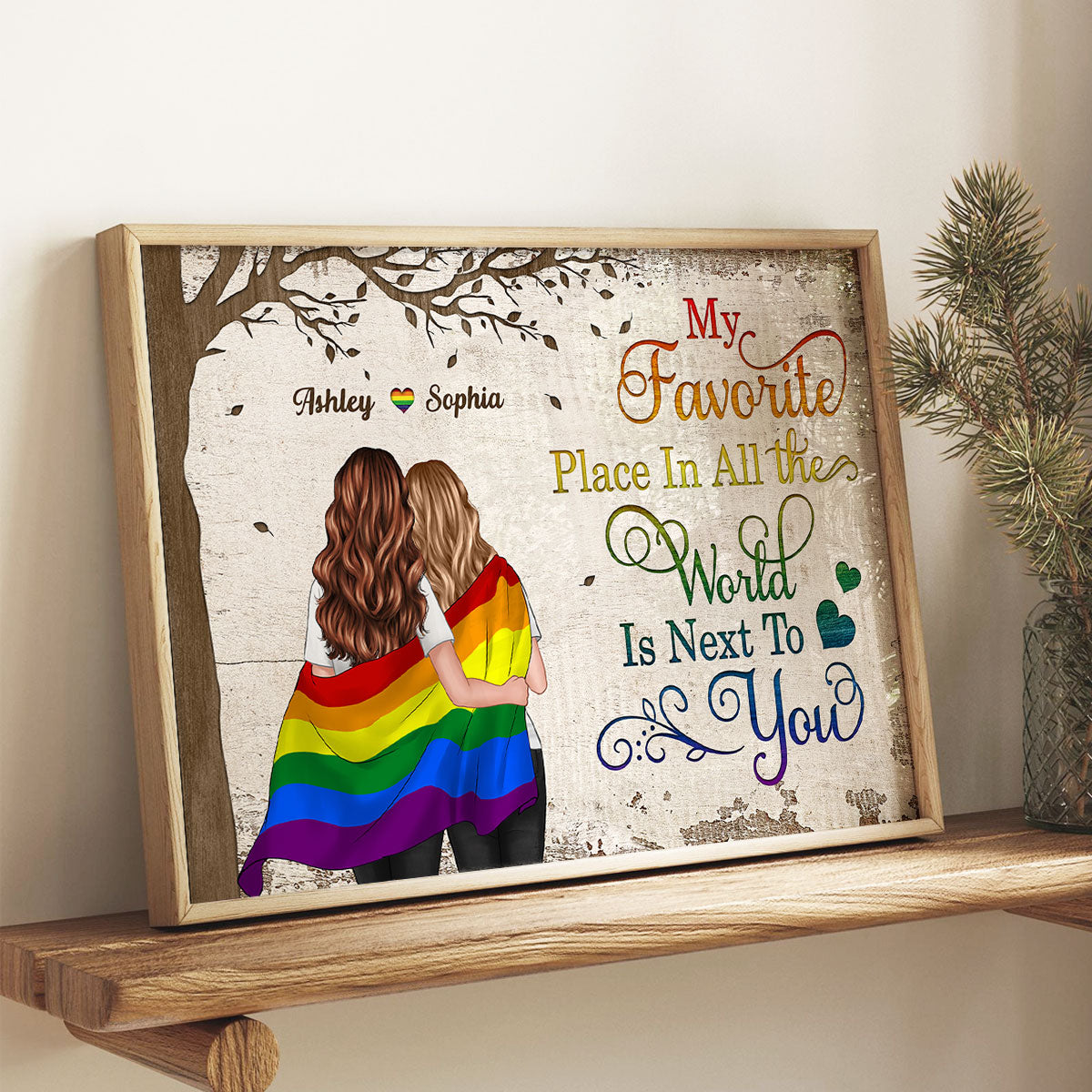 LGBT Couple My Favorite Place in All The World Pride Month Personalized Poster
