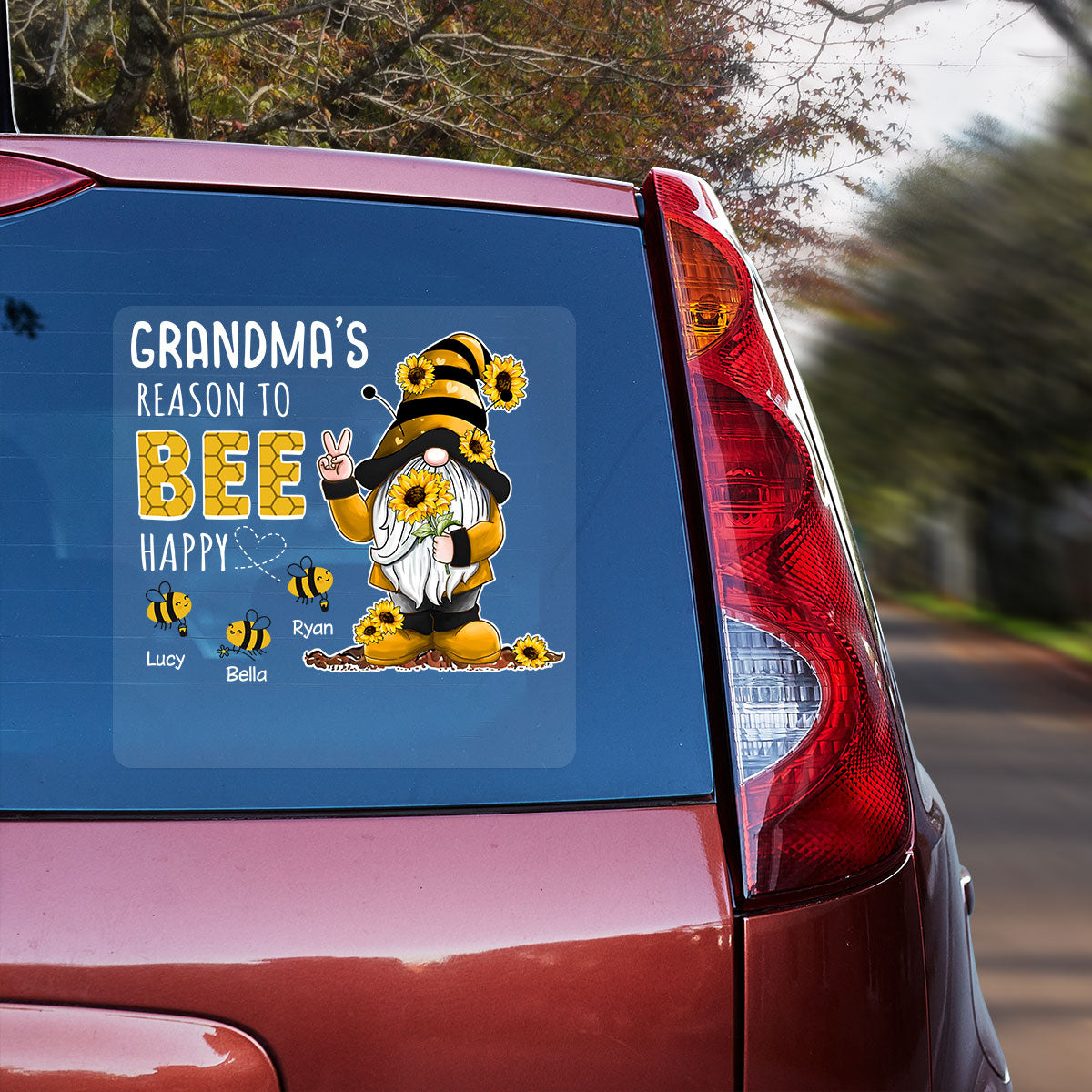 Gnome Grandma‘s Reason To Bee Happy Personalized Decal