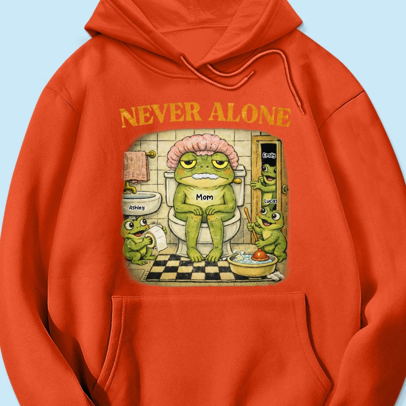 Never Alone Retro Frog - Personalized Shirt - Funny Mother's Day Gift for Mom, Wife, Mom Humor