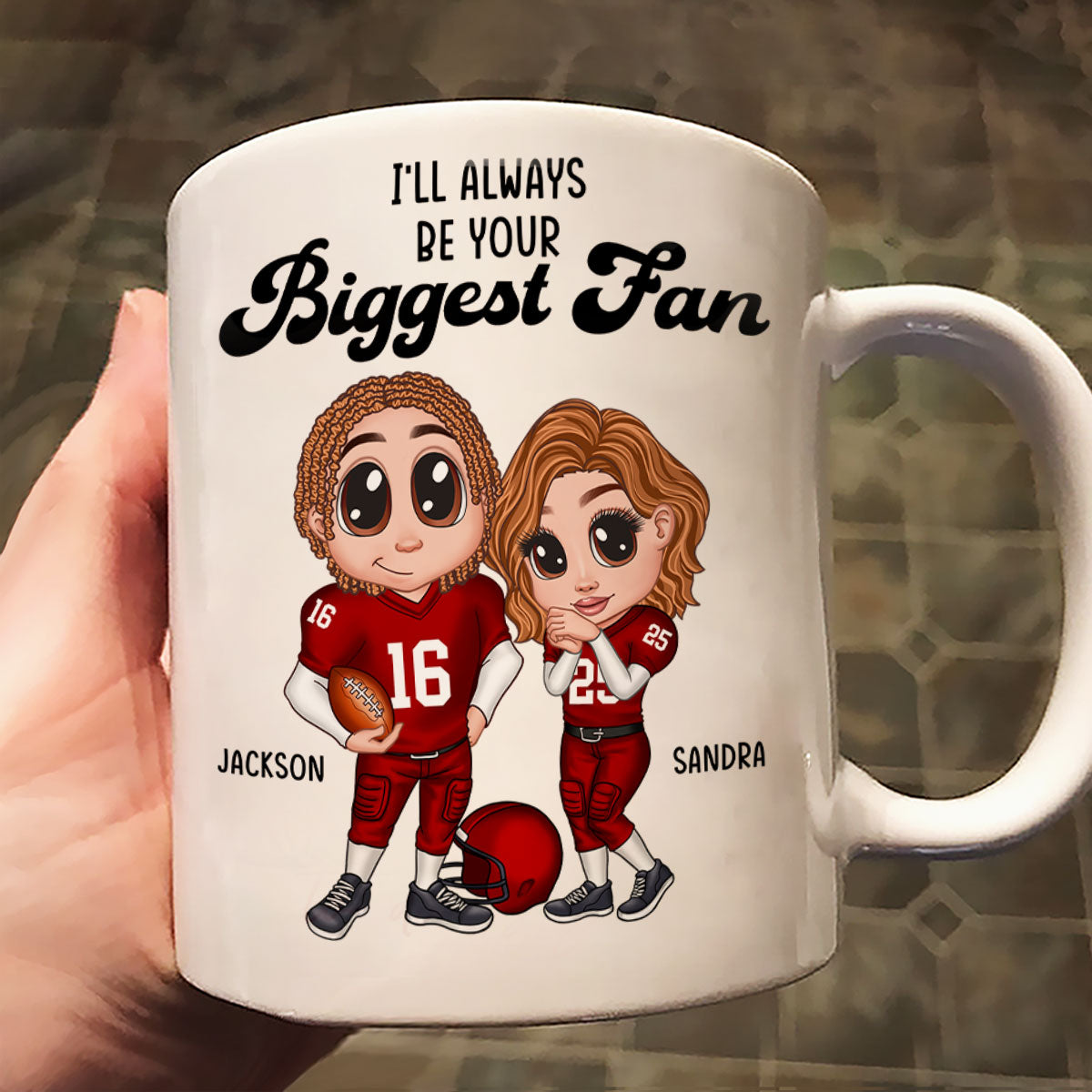 Personalized Y2K Football Couple Mug,  Gift for Couples