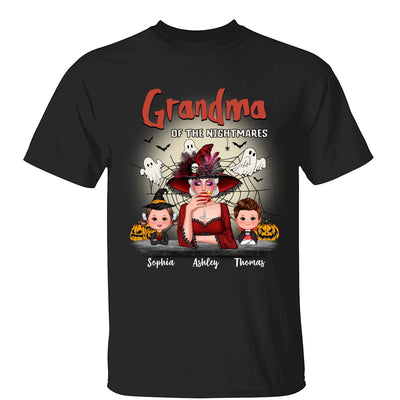 Grandma Mom Of Nightmare Woman And Kids Personalized Halloween Shirt