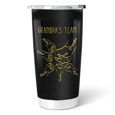 Best Dad Papa Grandpa Fist Bump Outline Metal Personalized Tumbler
