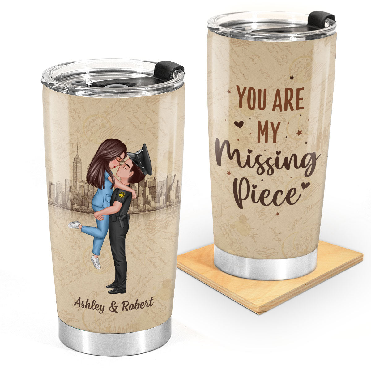 Forever Be My Always Couple Hugging Kissing Gifts by Occupation Gift For Her Gift For Him Firefighter, Nurse, Police Officer Personalized Tumbler