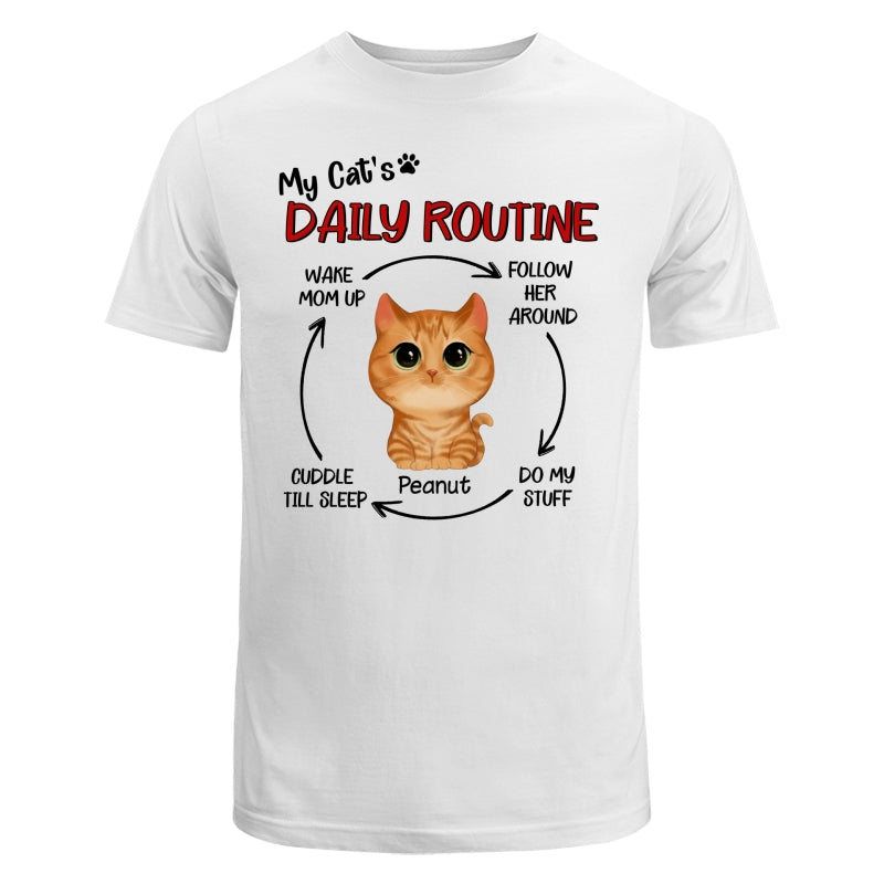 My Cats Daily Routine Cycle Watercolor Cute Cat Personalized Shirt