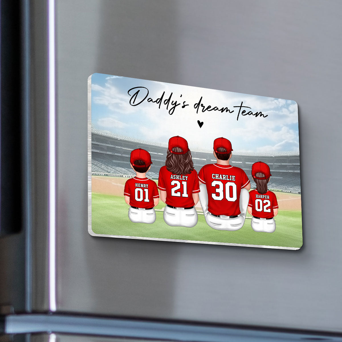 We Caught The Best Dad Man & Kids Sitting Personalized Acrylic Fridge Magnet