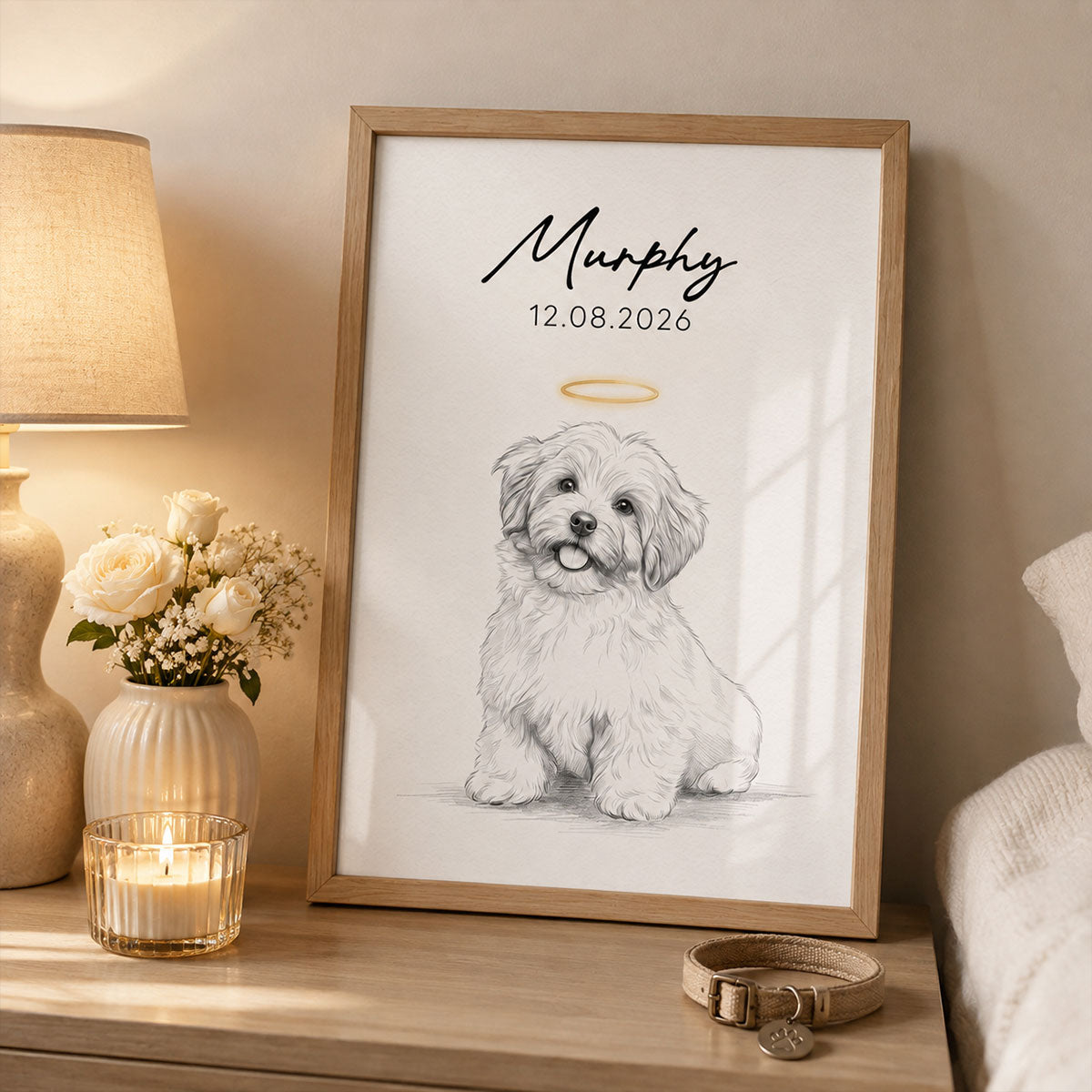 Custom Pet Memorial Portrait - Personalized Poster - Pet Loss Gift, Dog Cat Remembrance