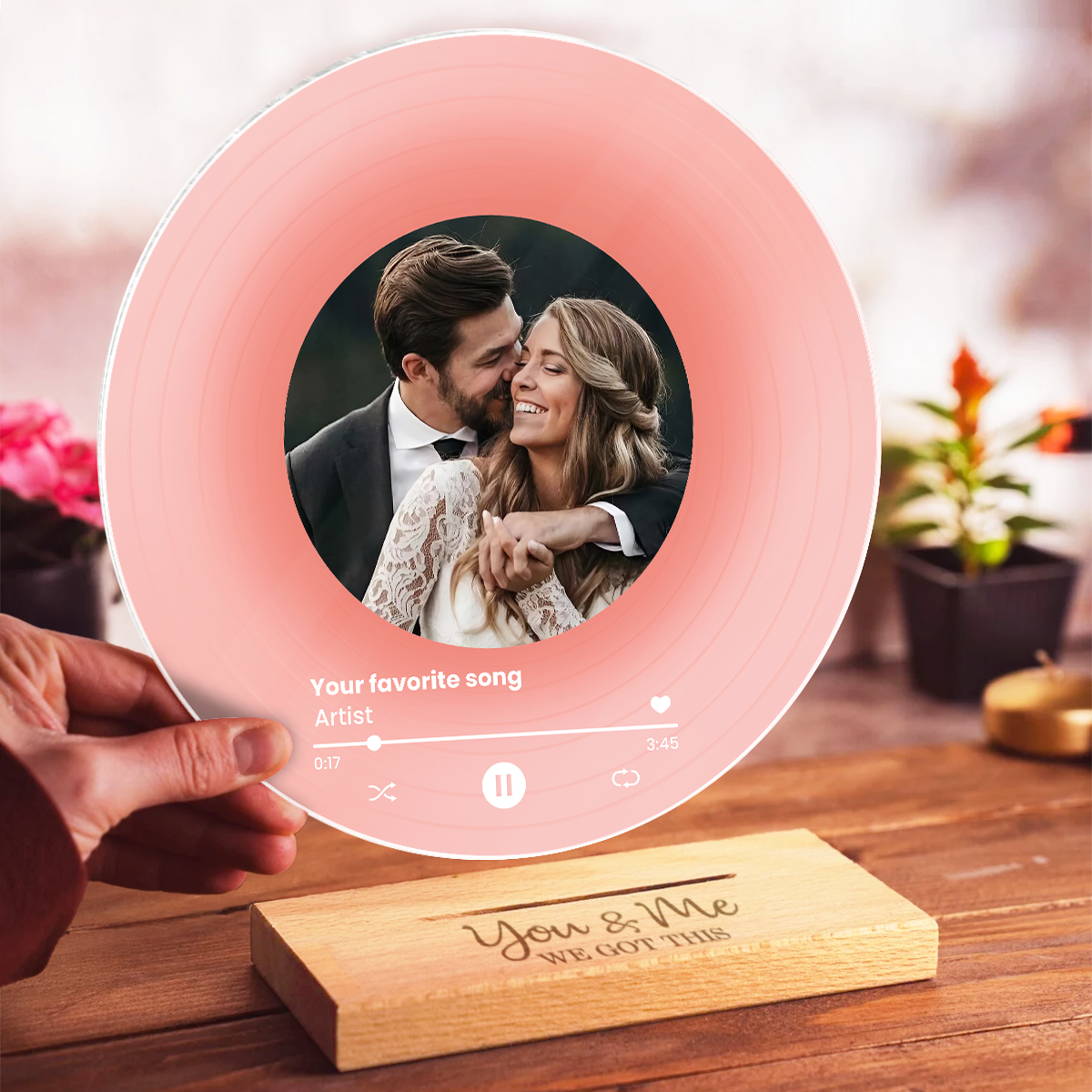 Couple Besties Family Photo Favorite Song Personalized Acrylic Record Plaque, Heartfelt Gift For Couple, For Him, For Her, Boyfriend, Girlfriend, Husband, Wife
