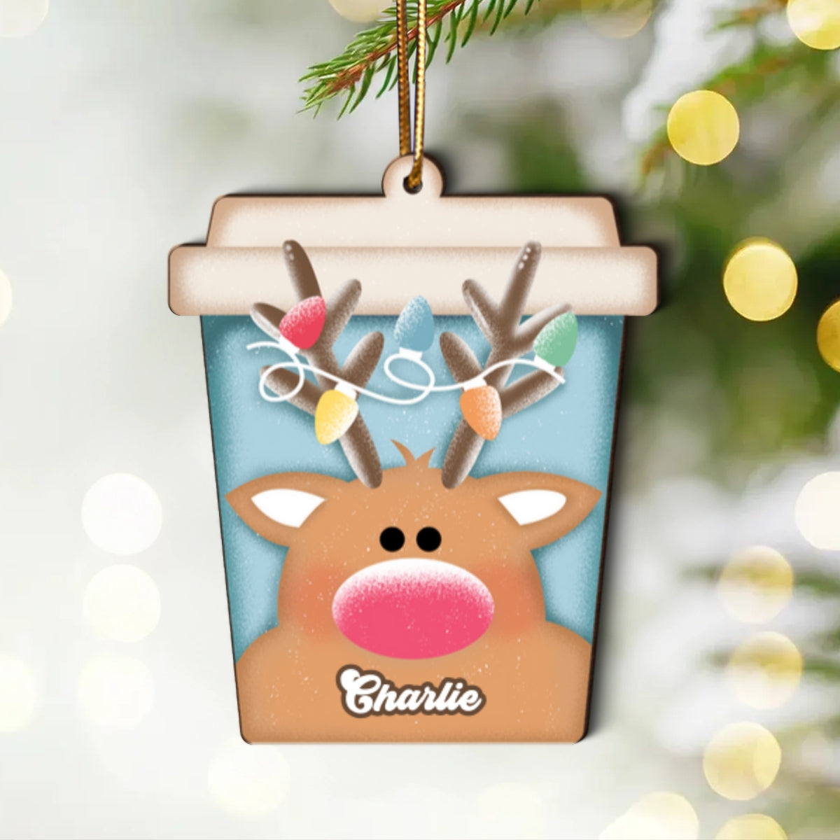 Christmas Latte Cup Personalized Money Gift Card Holder Ornament