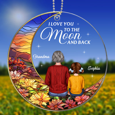 Landscape Moon Grandma Grandkids On Moon Personalized Acrylic Ornament