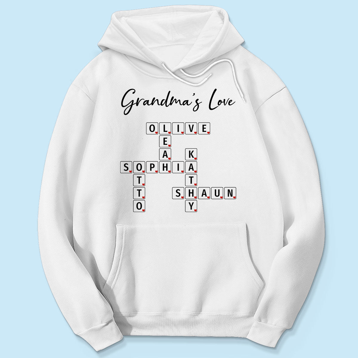 Grandma's Love Beautiful Crossword Art Puzzle Personalized Shirt