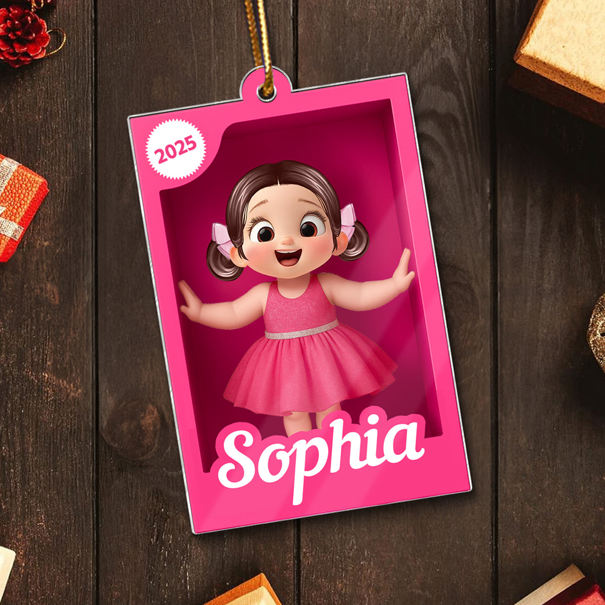 Personalized Kid In Toy Box 3D Acrylic Ornament, Christmas Gift For Kids, Grandkids
