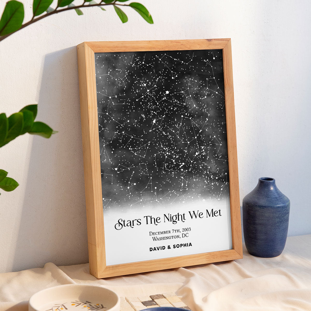 Stars The Night We Met, Unique Night Sky Map By Date & Location, Personalized Star Map Poster, Where It All Began Gift, Gift for him & for her