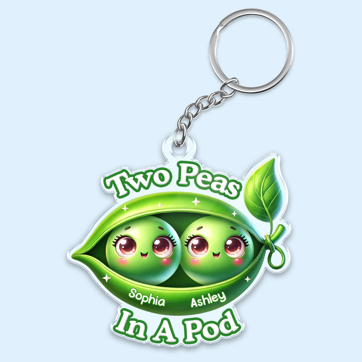 We Are Peas In The Pot Personalized Acrylic Keychain, Gift For Besties, Gift For Sisters, Gift For Twins