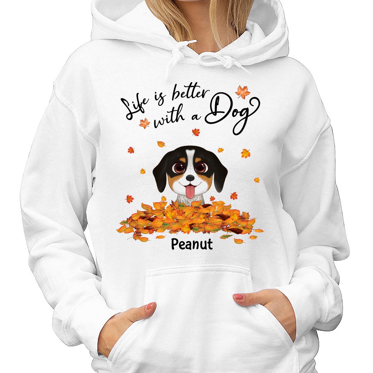 Dogs In Fall Season Leaves Pile Personalized Shirt