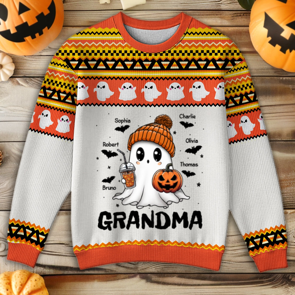 Halloween Grandma Boo Personalized Sweater