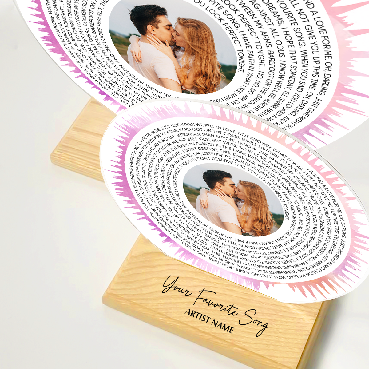 Custom Soundwave Art Spiral Lyrics Personalized Acrylic Song Plaque, Romantic Wedding Gift Anniversary Gift Engagement Gift For Him, For Her