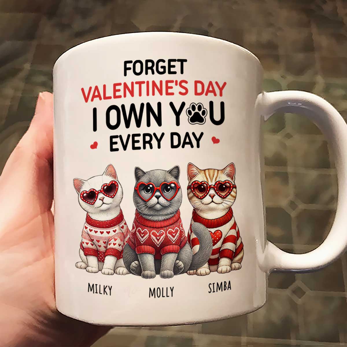 Forget  We Own You Every Day,  Cat Mom Personalized Mug, Gift for Cat lovers