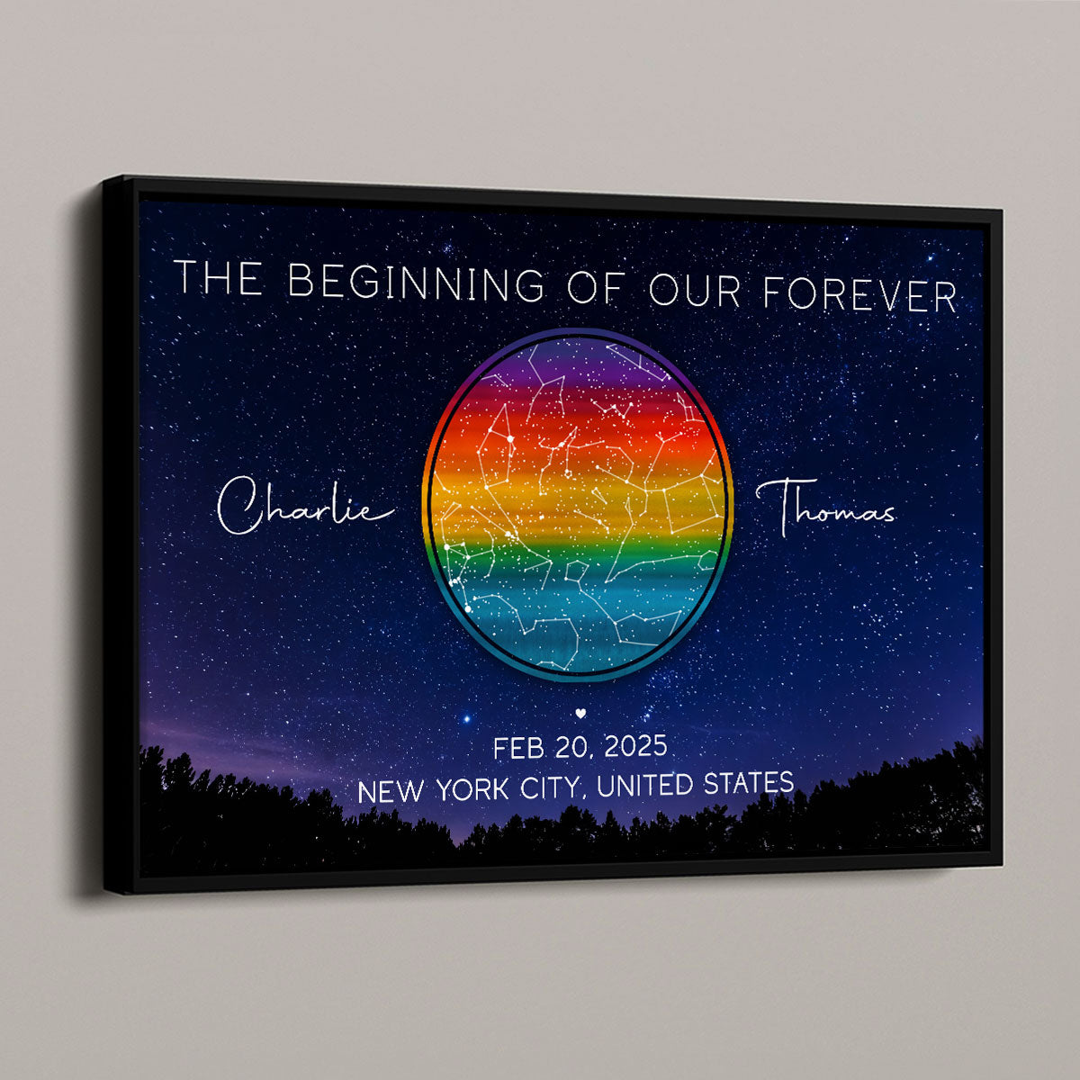 Pride Month LGBT Couple Star Map Personalized Poster, Gift For Couple
