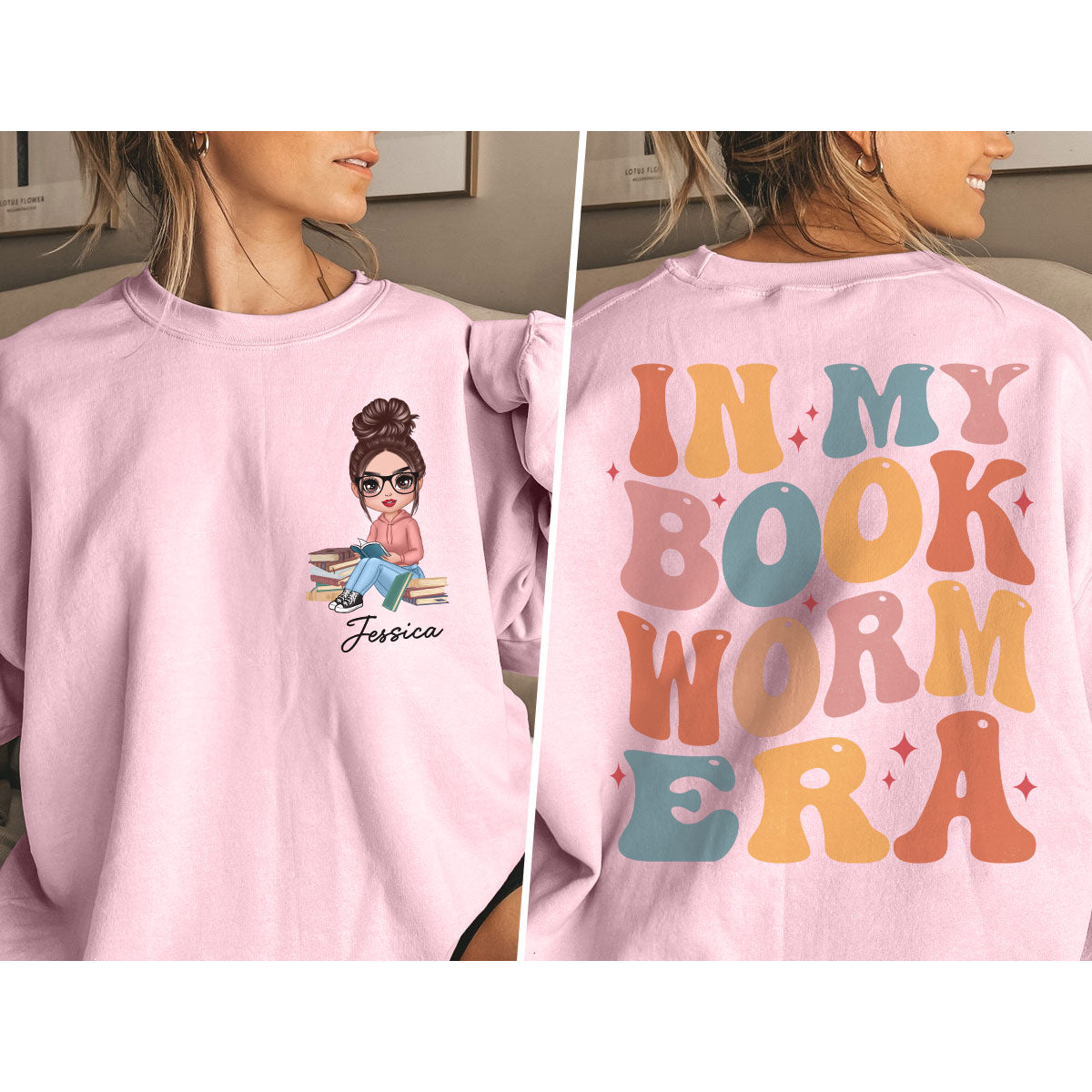 In My Bookworm Era Gift For Book Lover Reading Lover Personalized Double Sided Sweatshirt