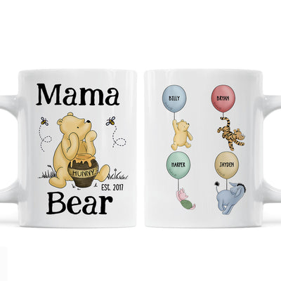 Mama Bear Est. Cute Characters With Balloon Mother‘s Day Gift For Mom Grandma Auntie Personalized Mug