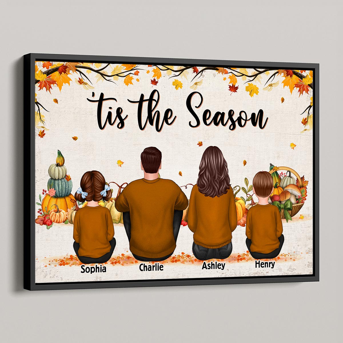 Tis The Season Fall Season Family Sitting Personalized Poster