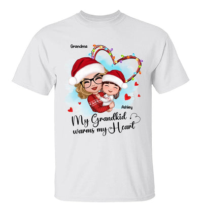 Christmas Doll Grandma Hugging Kid My Grandkids Warm My Heart Personalized Shirt