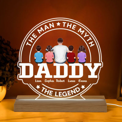 Daddy The Legend Personalized Custom Shape LED Night Light