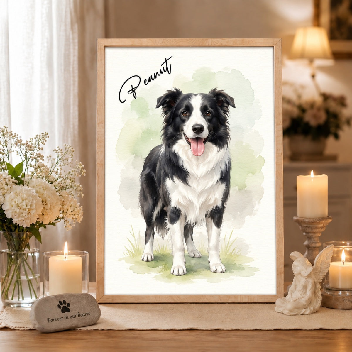 Custom Dog Cat Watercolor Portrait from Photo - Personalized Poster - Christmas Gift for Dog Lovers, Memorial Gift