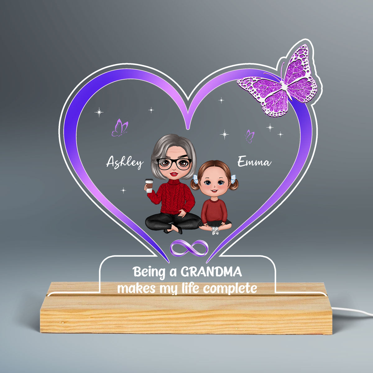 Being A Grandma Makes Life Completed Mother‘s Day Gift Personalized Custom Shape LED Lamp Night Light