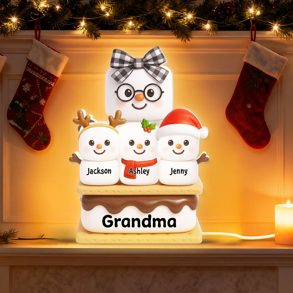 Cute Smores Grandma Grandkids - Personalized Light Box - Christmas Gift For Grandmas