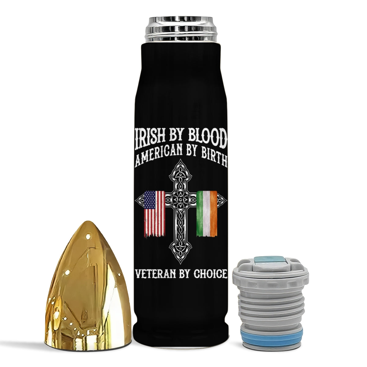 St. Patrick's Day Irish By Blood American By Birth Personalized Bullet Tumbler, Customize Title