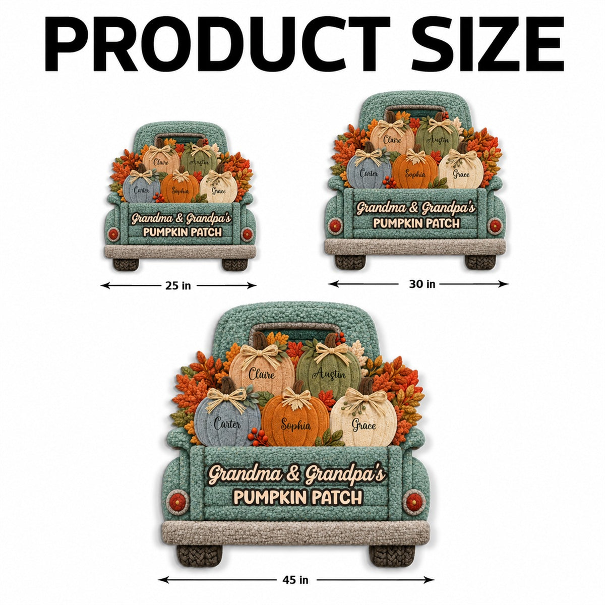 Grandma Grandpa's Pumpkin Patch Truck 2D Flat Printed - Personalized Doormat - Fall Season Decor For Grandparents