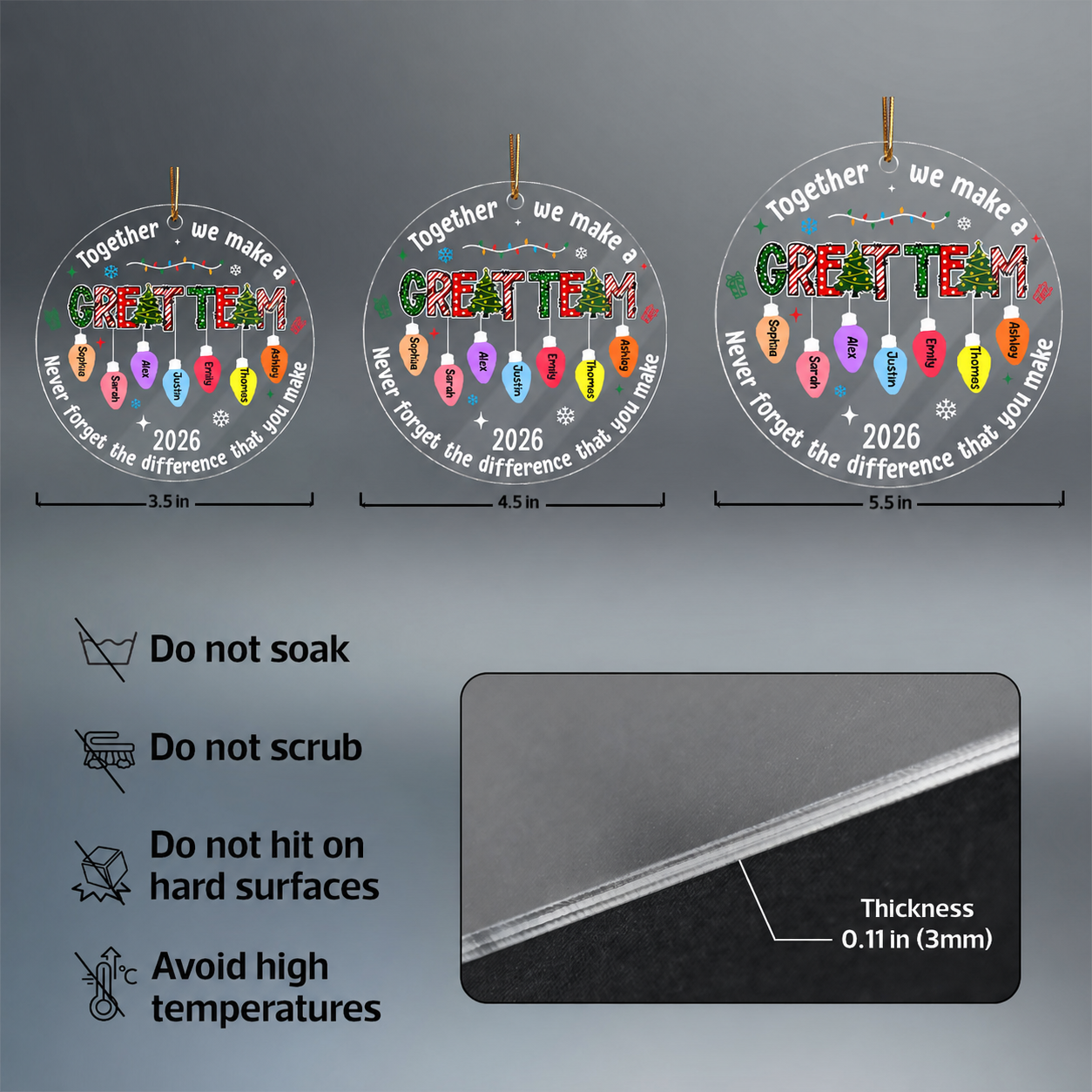 Together We Made A Great Team - Personalized Acrylic Ornament - Gift For Coworkers