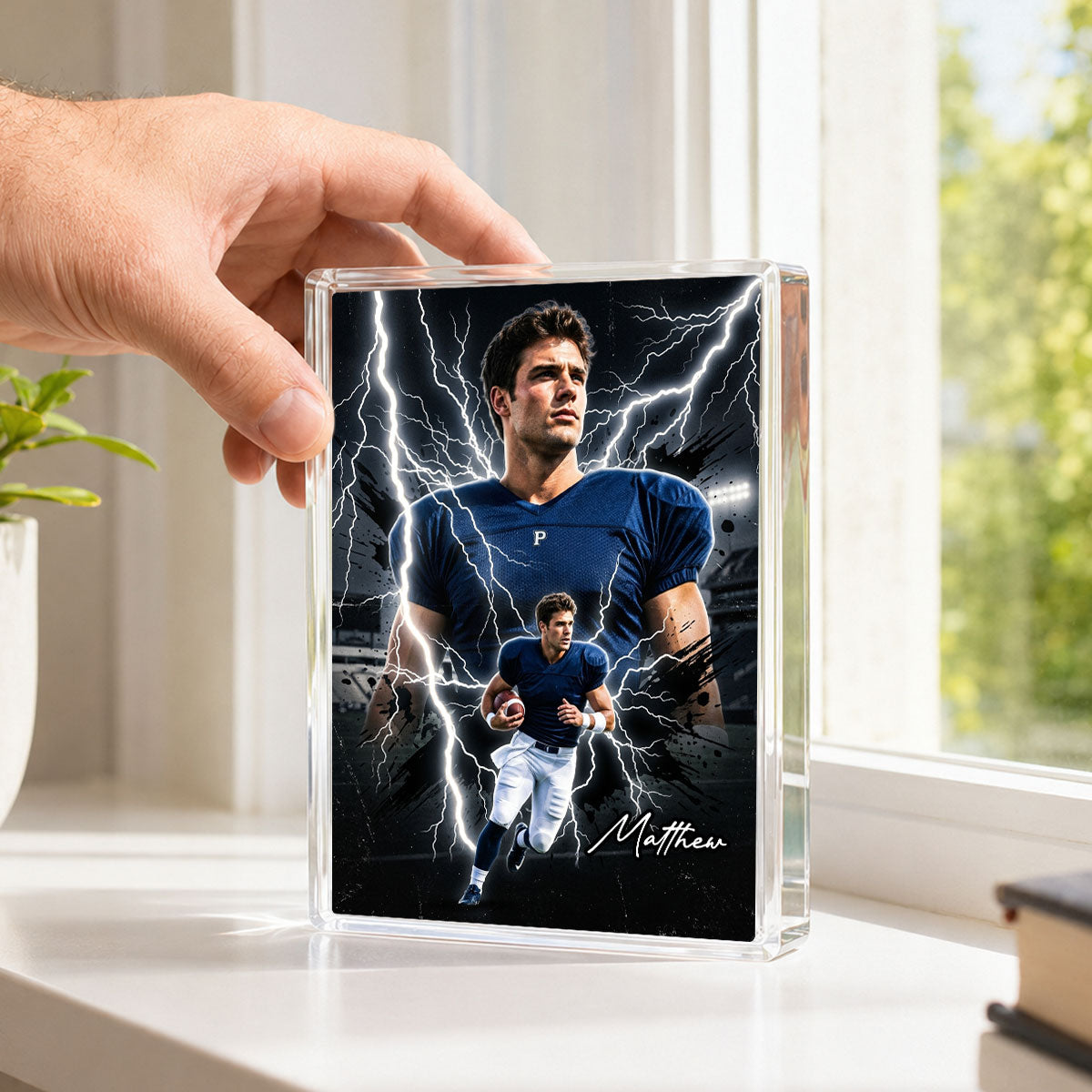 Trending Bootleg Sport Photos Insert - Personalized Acrylic Block Plaque - Gift For Boy, Girl
