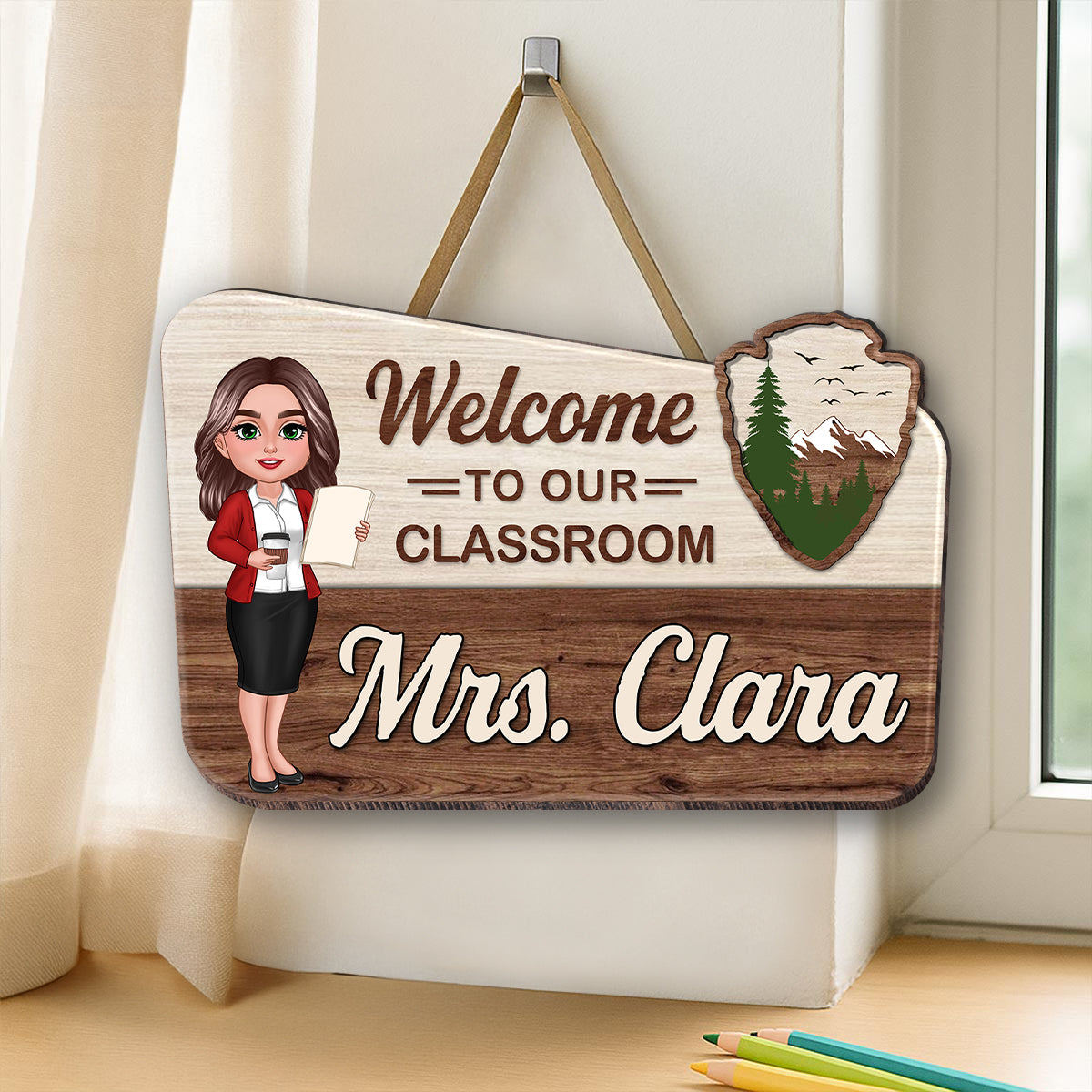 Welcome Classroom Let Adventure Begin Personalized Wood Sign, Back To School gift, Classroom Decor