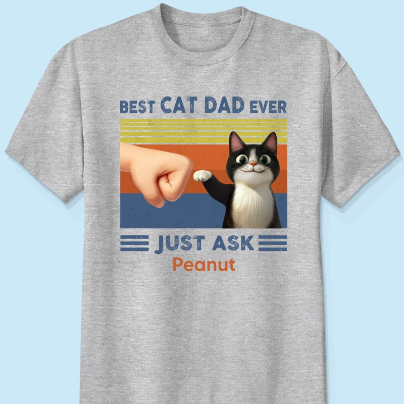 Best Cat Dad Cute Cartoon Funny Cats Personalized Shirt, Gift for Cat Dads