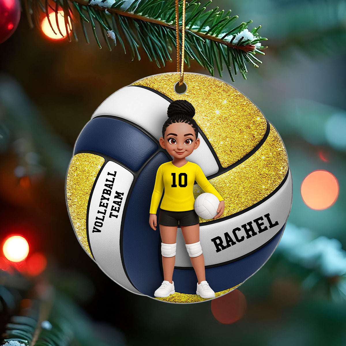 Volleyball Boy & Girl 3D Effect - Personalized Acrylic Ornament