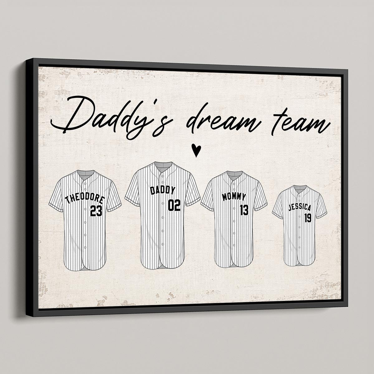 Baseball Daddy‘s Dream Team Personalized Poster, Gift For Dad, Grandpa