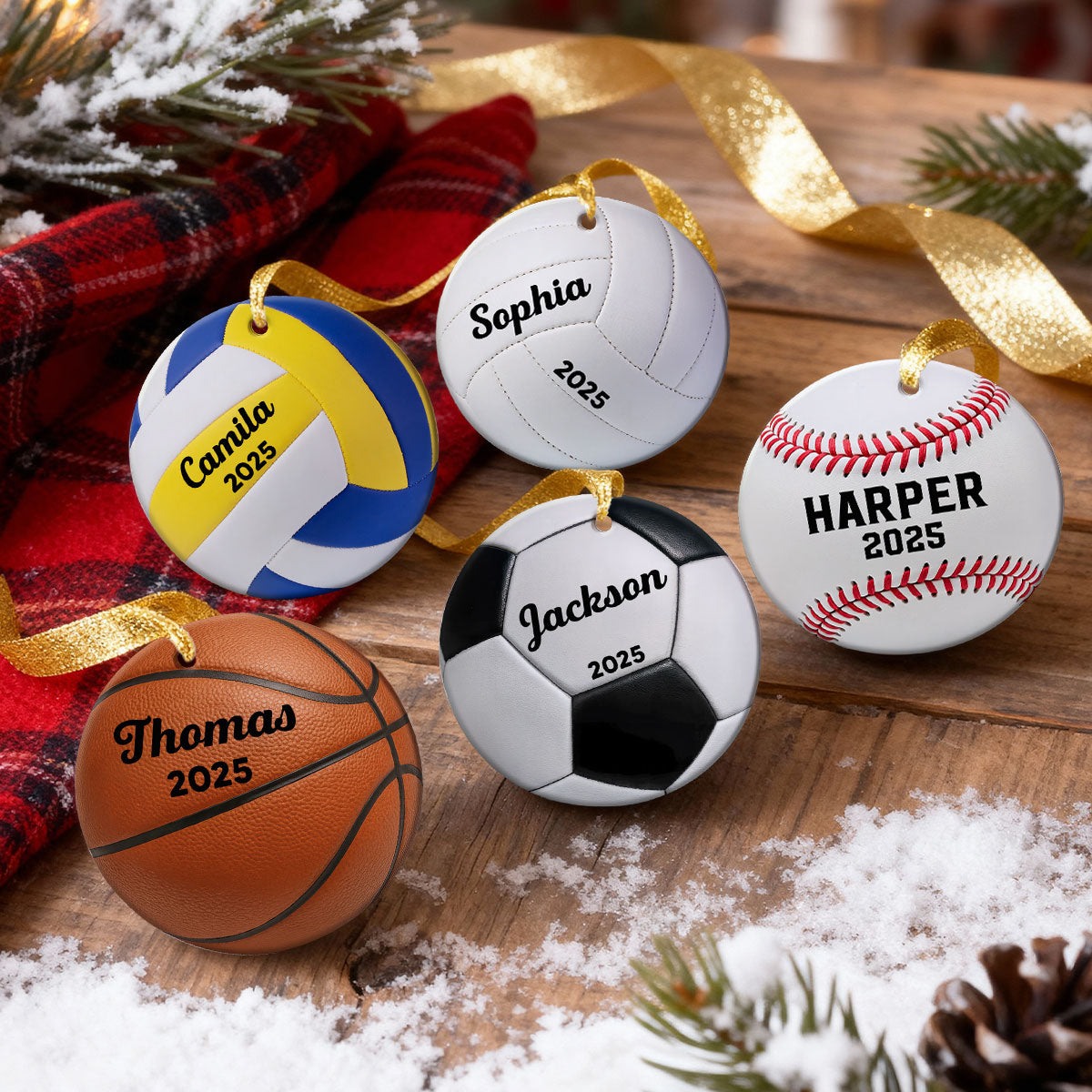 3D Effect Sport Player Custom Name & Number Soccer Baseball Football Basketball - Personalized Ceramic Ornament - Christmas Gift For Teenage, Kid