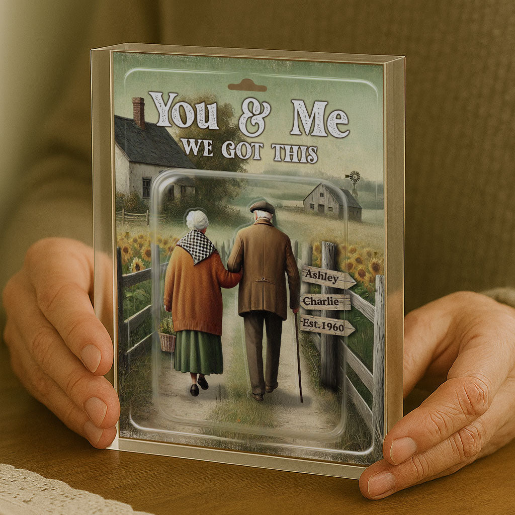 Eternal Love Couple Growing Old Together Toy Box Figures Style Personalized Acrylic Block Plaque