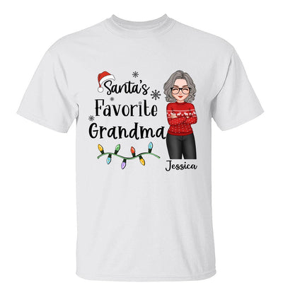 Santa's Favorite Grandma Christmas Cool Woman Personalized Shirt